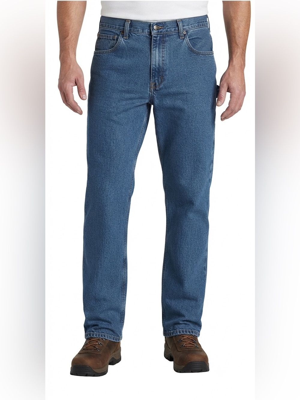 Carhartt Mens Jeans 33x34 Relaxed Fit Blue Denim Work Pants Straight Leg 5 Pocke